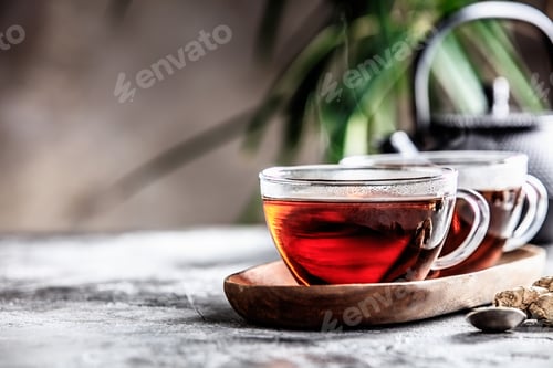 Preview: Tea composition near the old window, space for text