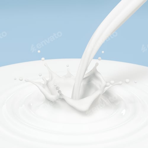 Refreshing Milk Splash Against a Soft Blue Background