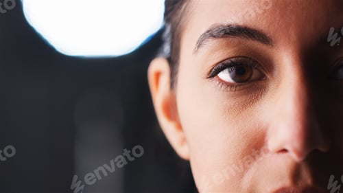 Preview: Close Up Young Woman's Face With Focus On Her Eyes