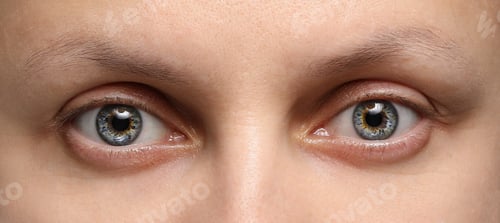 Preview: Women's gray green eyes without make up. Banner for the site. The concept of fashion, beauty,