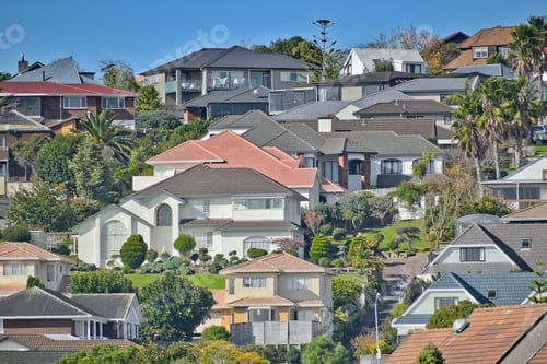 Preview: Closeup shot of residential houses on Highland Park in Los Angeles