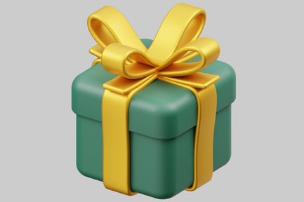 Preview: Gift box with yellow ribbon