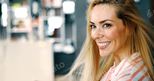Preview: Woman portrait with perfect hair and make-up blonde