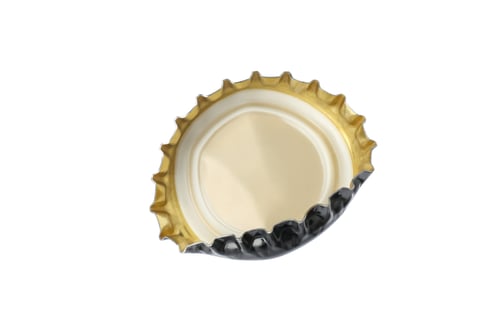 Preview: One beer bottle cap isolated on white