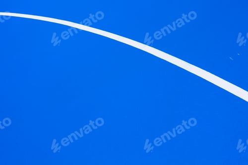 Bright Blue Surface with a Bold White Stripe