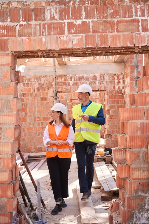 Preview: Couple of customers walking and considering building of their future house