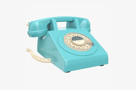 Visualização: Telefone rotativo azul vintage