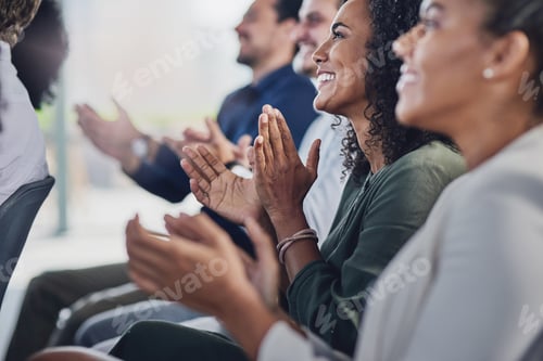 Preview: Cropped shot of a group of businesspeople applauding during a seminar in the conference room