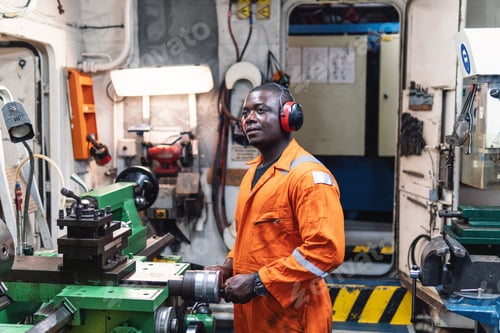 Preview: Marine engineer officer working in engine room