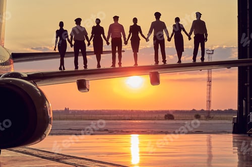 Preview: View of beautiful sunset from airport garage