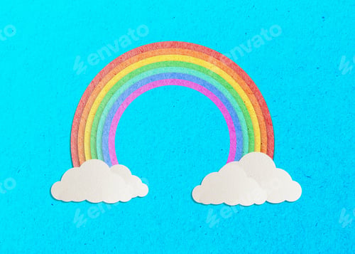Preview: Rainbow.Paper cut style