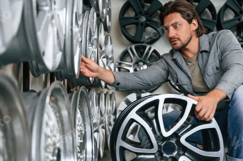 Preview: Big choice. Man is in the tire fitting car service