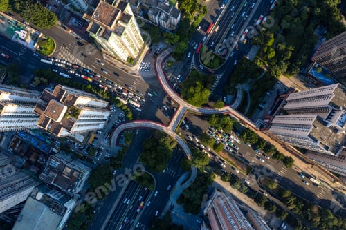 Preview: Cityscape View of City Streets and Tall Buildings