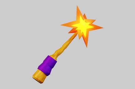 Preview: Cartoon magic wand with burst