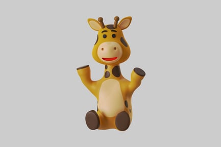 Preview: Cartoon giraffe animal character
