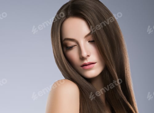 Preview: Beauty woman healthy skin concept natural makeup beautiful model girl face