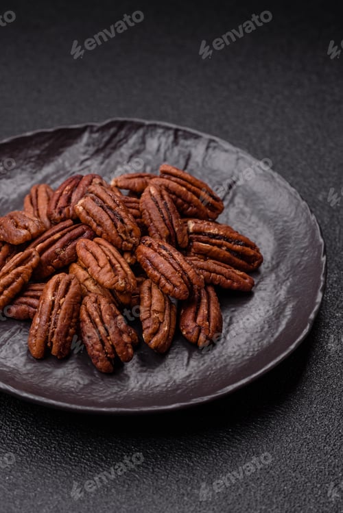Preview: Nut, pecans in a ceramic bowl, an ingredient in vegan food