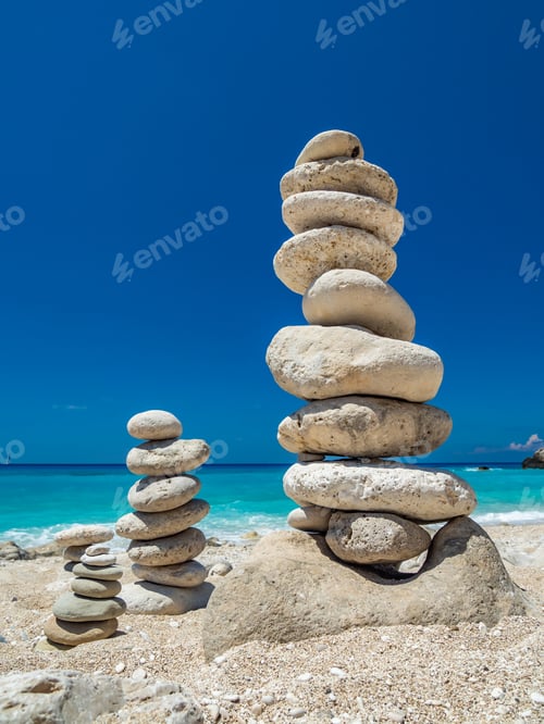 Preview: Balanced stones at the beach