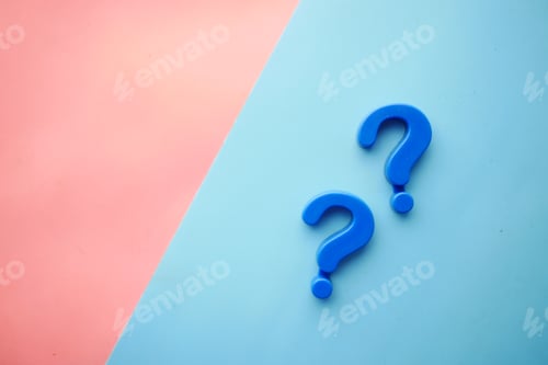Preview: question mark on a color background with copy space