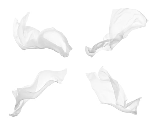 Preview: Abstract White Fabric Flowing on a Light Background