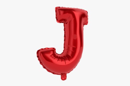 Preview: Shiny Red Balloon Letter J