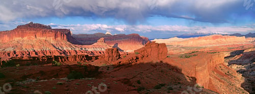 Preview: A view across the deep canyons and landscape of the Capitol Reef national park