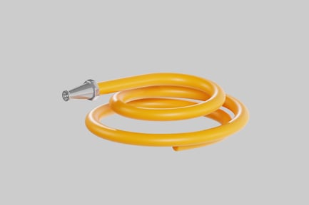Preview: Yellow hose with silver nozzle