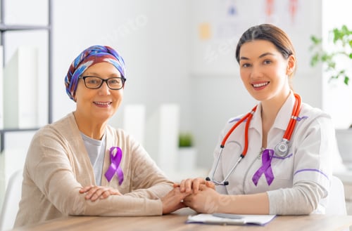 Preview: Doctor Supporting Senior Woman in Hospital Setting