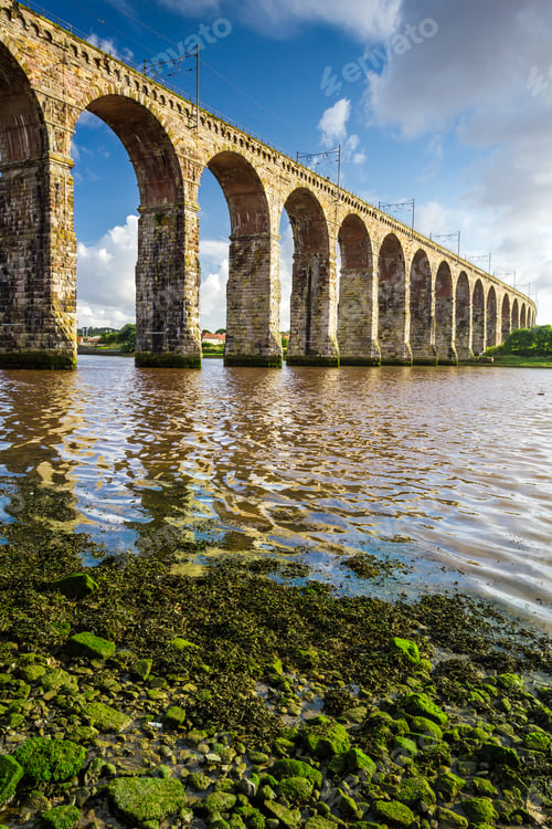 Preview: Old stone railway bridge nad seaweed