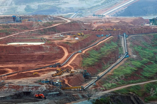 Preview: Part of a pit with big mining truck working