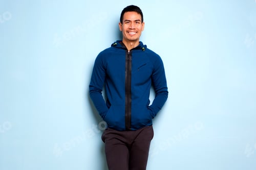 Preview: Handsome older man in blue jacket