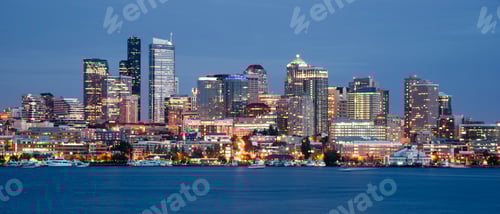 Preview: Seattle Skyline Downtown Office Buildings Nautical Transportation