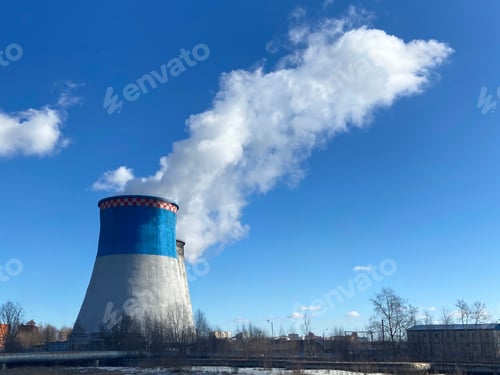 Preview: large cooling tower of the power plant