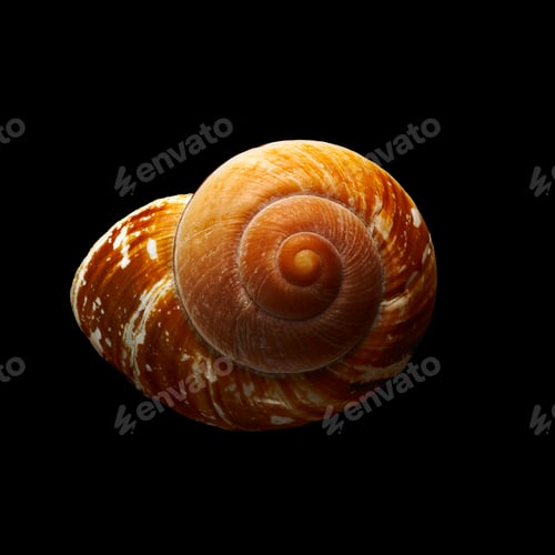 Preview: A single spiral patterned shell, seen from above.