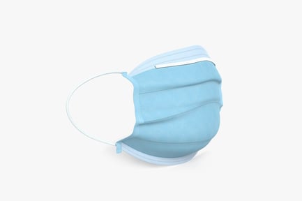 Preview: Light Blue Pleated Surgical Mask