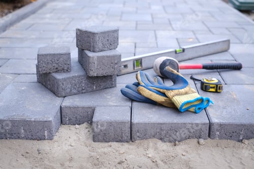 Preview: Paving stones pathway paving background