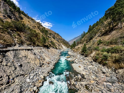 Preview: Morning view of Trisuli river in Rasuwa, Nepal