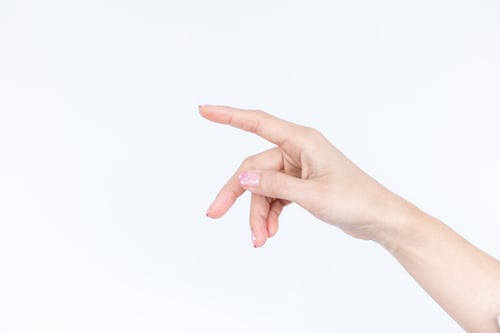 Preview: Beautiful asian woman hand isolated on white background, Empty open woman hand on white background.