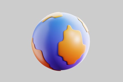 Vista previa: Globo terrestre de dibujos animados con continentes