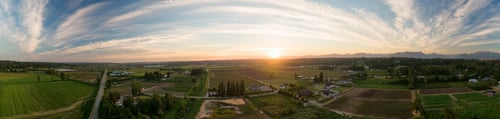 Preview: Aerial Panoramic View of Farm Fields in Fraser Valley