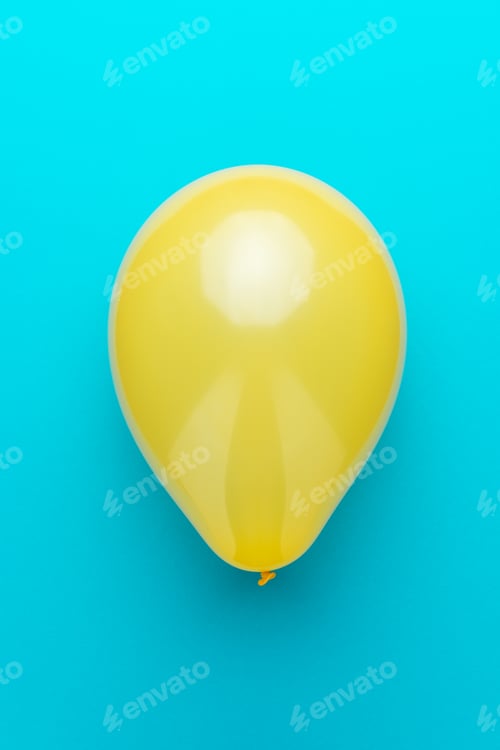 Preview: Minimalist Photo of Balloon on The Turquoise Blue Background