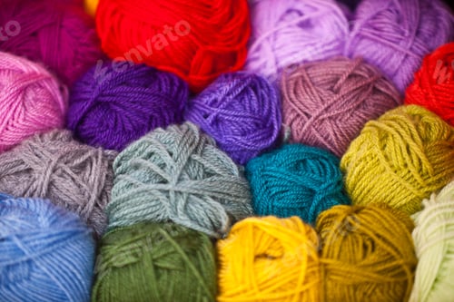 Preview: Colorful different wool thread balls