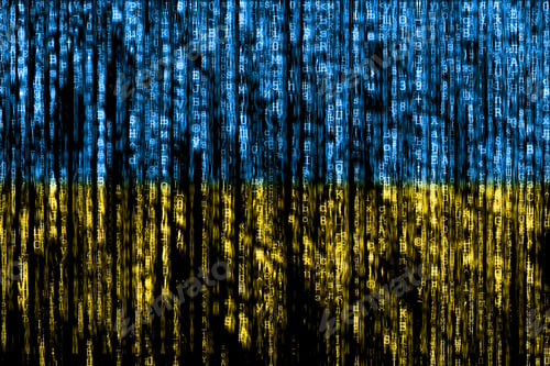 Preview: Ukraine blue and yellow bicolor flag matrix background