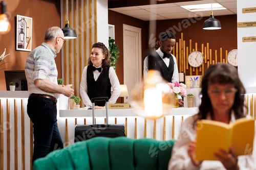Preview: Friendly receptionist assists guest