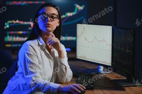 Preview: Business stock traders working on crypto currency markets with blockchain technology