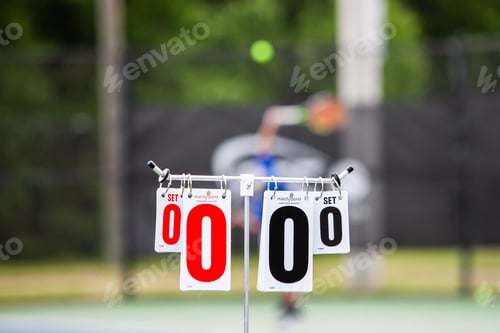 Preview: Tennis post scoreboard showing love-all.