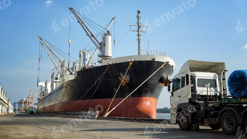 Preview: Container Cargo Port Ship Yard Storage Handling of Logistic Transportation Industry. Row of Stacking