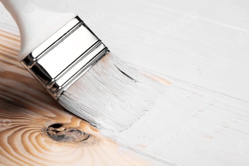 Preview: Close Up of a Paintbrush Applying White Paint