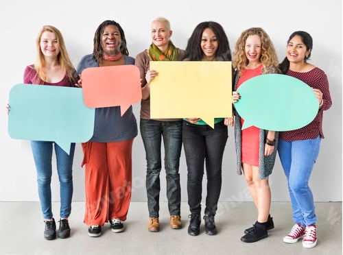 Preview: Girls Friendship Togetherness Copy Space Speech Bubble Concept