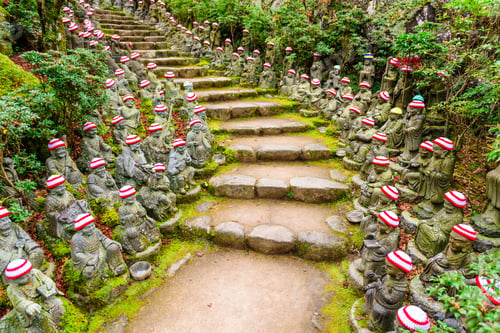 Preview: Miyajima Island, Hiroshima, Japan At The Buddha Lined Pathways At Daisho-In Temple Grounds.